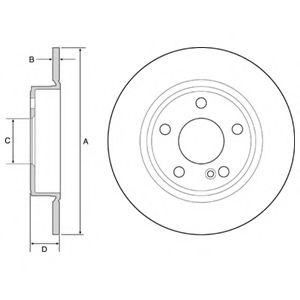 Disc frana MERCEDES A-CLASS (W176) (2012 - 2016) DELPHI BG4555C piesa NOUA