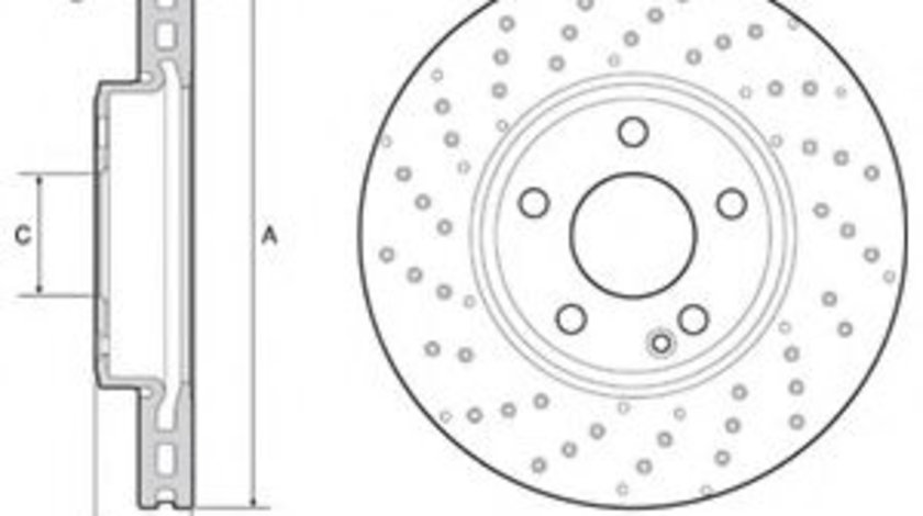 Disc frana MERCEDES A-CLASS (W176) (2012 - 2016) DELPHI BG4657C piesa NOUA