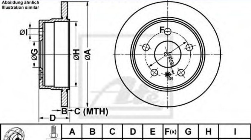 Disc frana MERCEDES B-CLASS (W245) (2005 - 2011) ATE 24.0308-0113.1 piesa NOUA