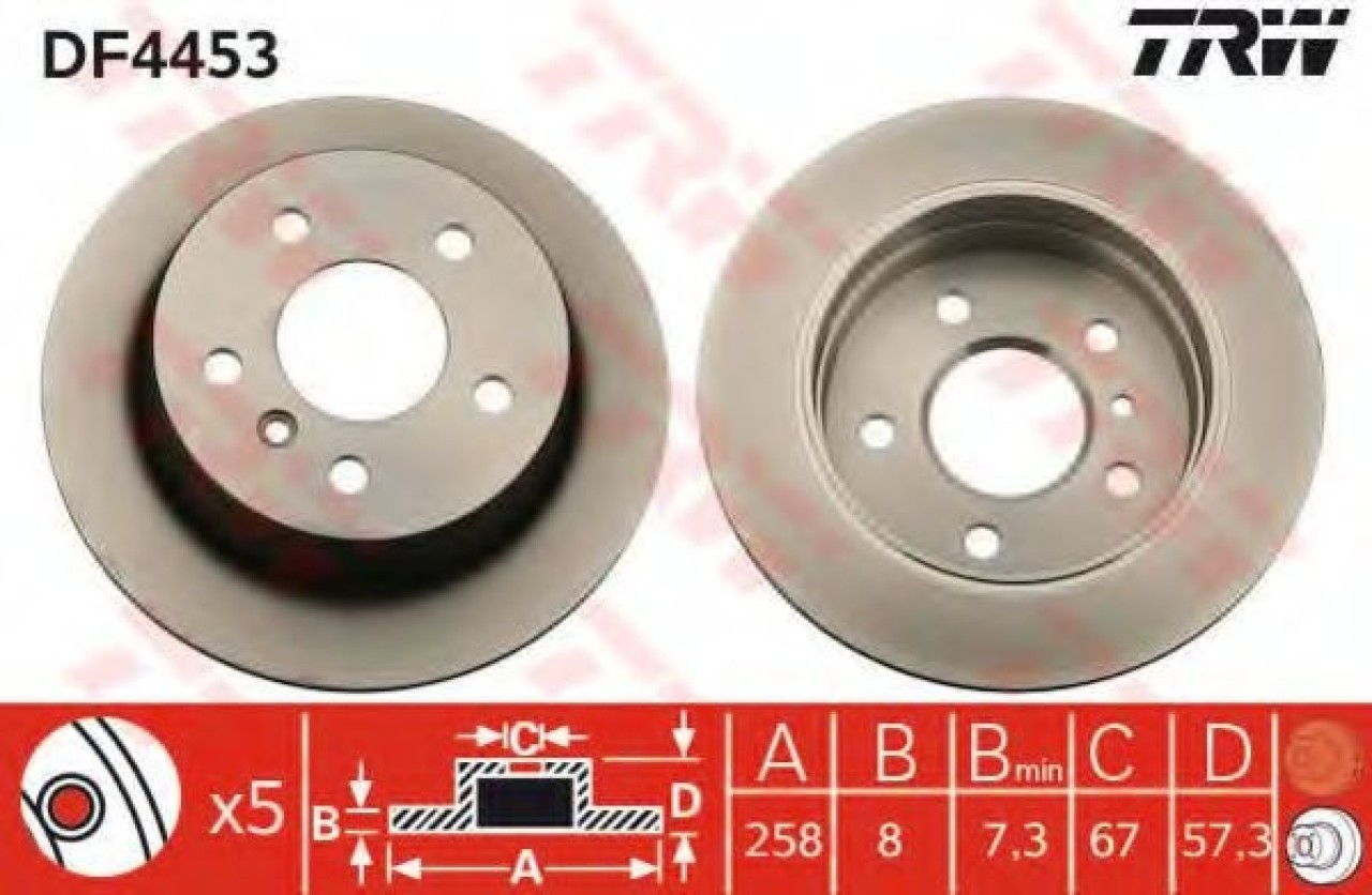 Disc frana MERCEDES B-CLASS (W245) (2005 - 2011) TRW DF4453 piesa NOUA