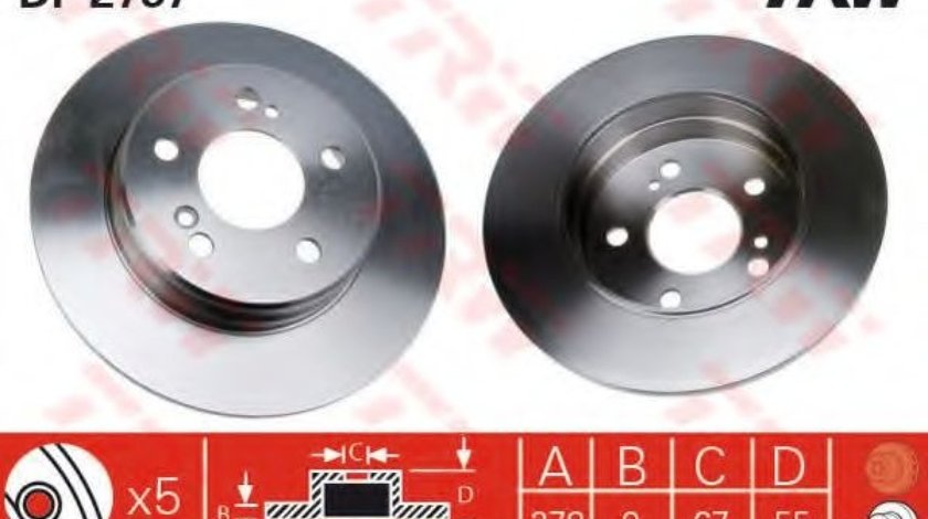 Disc frana MERCEDES C-CLASS Combi (S202) (1996 - 2001) TRW DF2757 piesa NOUA