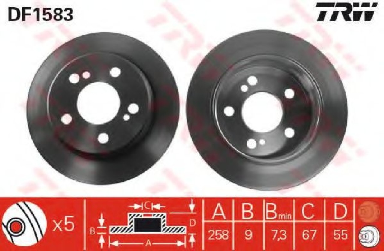 Disc frana MERCEDES C-CLASS Combi (S202) (1996 - 2001) TRW DF1583 piesa NOUA