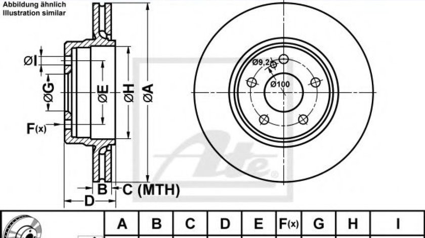 Disc frana MERCEDES C-CLASS Combi (S202) (1996 - 2001) ATE 24.0122-0228.1 piesa NOUA