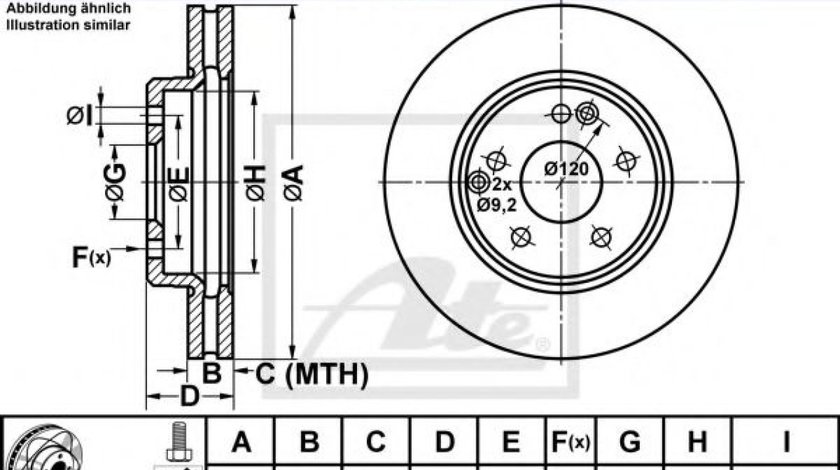 Disc frana MERCEDES C-CLASS Combi (S202) (1996 - 2001) ATE 24.0325-0110.1 piesa NOUA