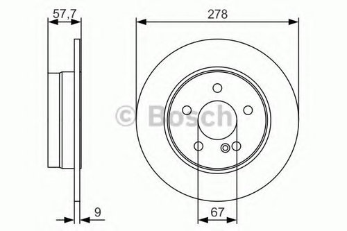 Disc frana MERCEDES C-CLASS T-Model (S204) (2007 - 2014) BOSCH 0 986 479 S96 piesa NOUA