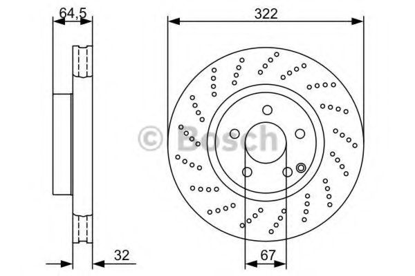 Disc frana MERCEDES C-CLASS T-Model (S204) (2007 - 2014) BOSCH 0 986 479 408 piesa NOUA