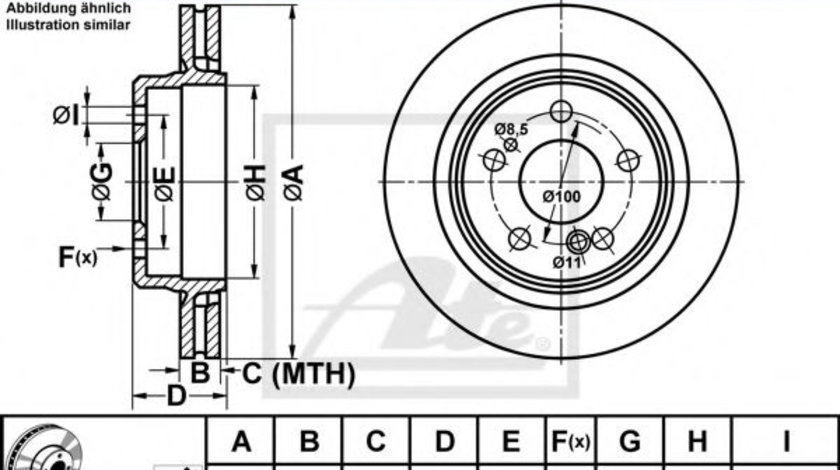 Disc frana MERCEDES C-CLASS (W202) (1993 - 2000) ATE 24.0124-0188.1 piesa NOUA