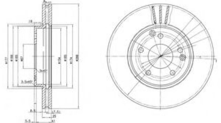 Disc frana MERCEDES C-CLASS (W202) (1993 - 2000) DELPHI BG3240C piesa NOUA