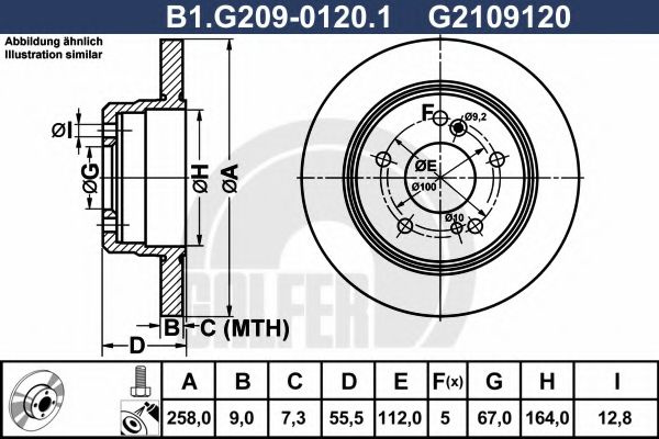 Disc frana MERCEDES C-CLASS (W202) (1993 - 2000) GALFER B1.G209-0120.1 piesa NOUA