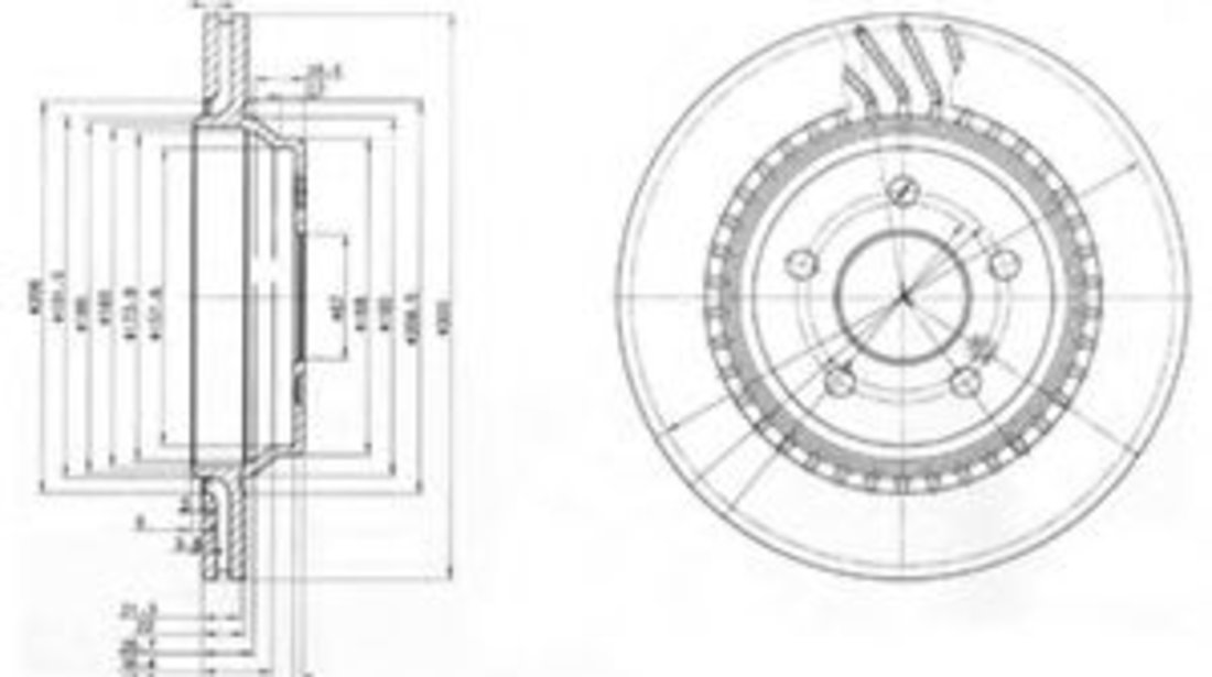 Disc frana MERCEDES C-CLASS (W203) (2000 - 2007) DELPHI BG3726 piesa NOUA