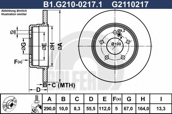 Disc frana MERCEDES C-CLASS (W203) (2000 - 2007) GALFER B1.G210-0217.1 piesa NOUA