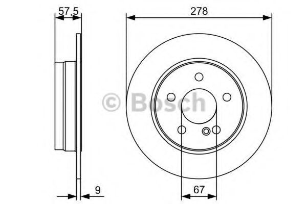 Disc frana MERCEDES C-CLASS (W204) (2007 - 2014) BOSCH 0 986 479 409 piesa NOUA