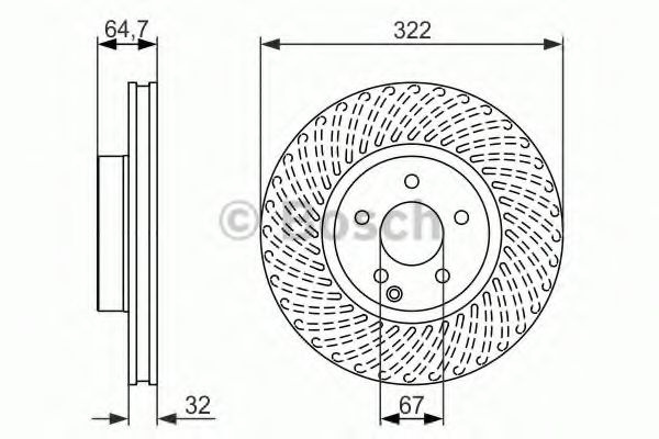 Disc frana MERCEDES C-CLASS (W204) (2007 - 2014) BOSCH 0 986 479 652 piesa NOUA