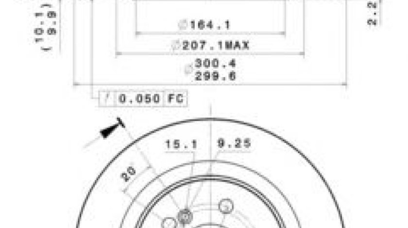 Disc frana MERCEDES C-CLASS (W204) (2007 - 2014) BREMBO 08.A612.41 piesa NOUA