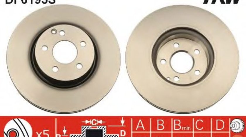 Disc frana MERCEDES C-CLASS (W204) (2007 - 2014) TRW DF6195S produs NOU