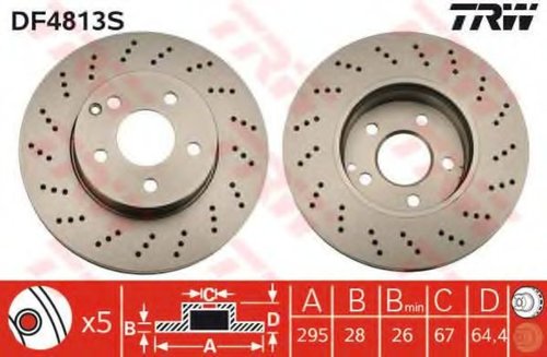 Disc frana MERCEDES C-CLASS (W204) (2007 - 2014) TRW DF4813S piesa NOUA
