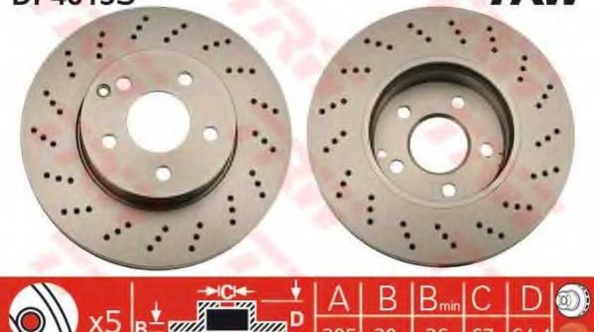 Disc frana MERCEDES C-CLASS (W204) (2007 - 2014) TRW DF4813S produs NOU