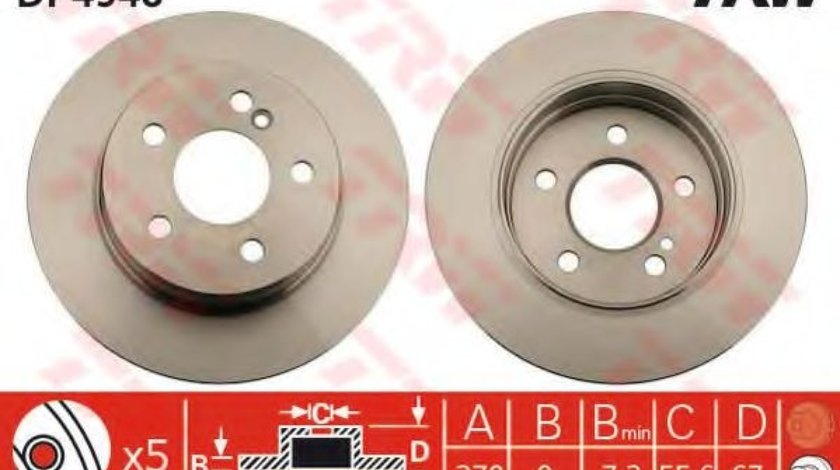 Disc frana MERCEDES C-CLASS (W204) (2007 - 2014) TRW DF4948 produs NOU