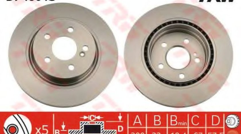 Disc frana MERCEDES C-CLASS (W204) (2007 - 2014) TRW DF4864S produs NOU