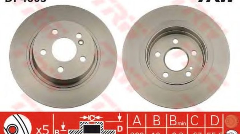 Disc frana MERCEDES C-CLASS (W204) (2007 - 2014) TRW DF4805 produs NOU