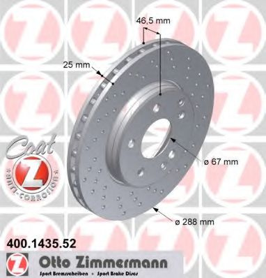 Disc frana MERCEDES CLC-CLASS (CL203) (2008 - 2011) ZIMMERMANN 400.1435.52 piesa NOUA