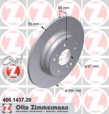Disc frana MERCEDES CLK (C209) (2002 - 2009) ZIMMERMANN 400.1437.20 piesa NOUA