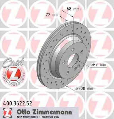 Disc frana MERCEDES CLS (C218) (2011 - 2016) ZIMMERMANN 400.3622.52 piesa NOUA