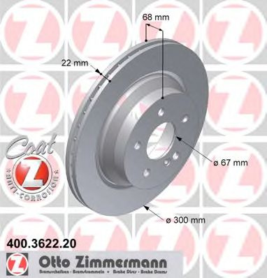 Disc frana MERCEDES CLS (C218) (2011 - 2016) ZIMMERMANN 400.3622.20 piesa NOUA