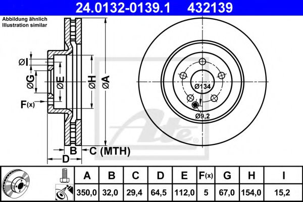 Disc frana MERCEDES CLS (C219) (2004 - 2011) ATE 24.0132-0139.1 piesa NOUA