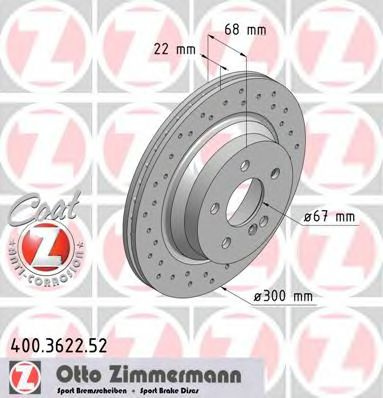 Disc frana MERCEDES CLS (C219) (2004 - 2011) ZIMMERMANN 400.3622.52 piesa NOUA