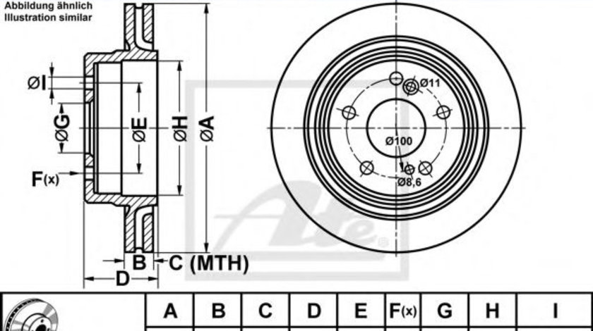 Disc frana MERCEDES E-CLASS Combi (S124) (1993 - 1996) ATE 24.0120-0199.1 piesa NOUA