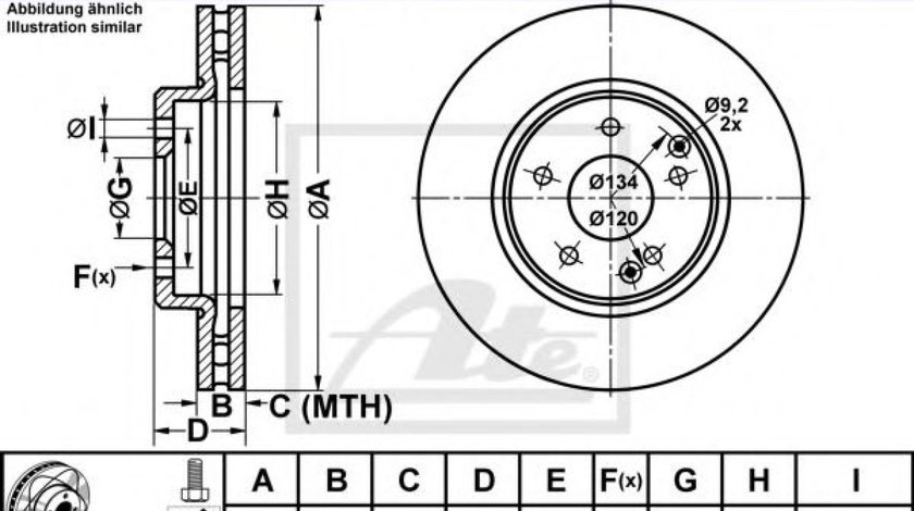 Disc frana MERCEDES E-CLASS Combi (S210) (1996 - 2003) ATE 24.0328-0106.1 piesa NOUA