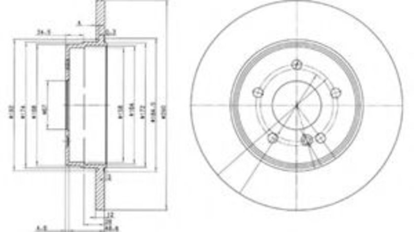 Disc frana MERCEDES E-CLASS Combi (S210) (1996 - 2003) DELPHI BG3602 piesa NOUA