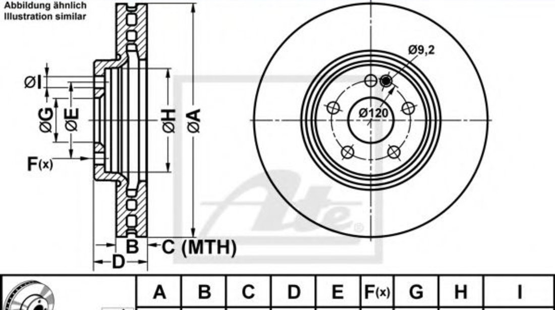 Disc frana MERCEDES E-CLASS Combi (S210) (1996 - 2003) ATE 24.0132-0159.1 piesa NOUA