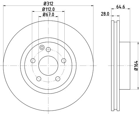 Disc frana MERCEDES E-CLASS T-Model (S211) (2003 - 2009) KRIEGER 0950004146 piesa NOUA