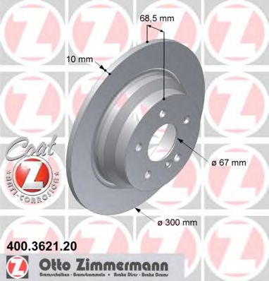 Disc frana MERCEDES E-CLASS T-Model (S211) (2003 - 2009) ZIMMERMANN 400.3621.20 piesa NOUA