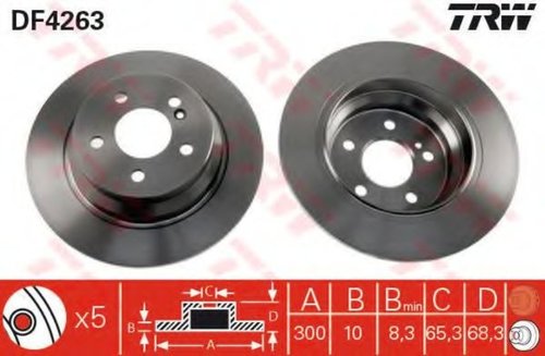 Disc frana MERCEDES E-CLASS T-Model (S212) (2009 - 2016) TRW DF4263 piesa NOUA