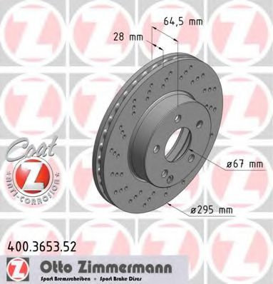 Disc frana MERCEDES E-CLASS T-Model (S212) (2009 - 2016) ZIMMERMANN 400.3653.52 piesa NOUA
