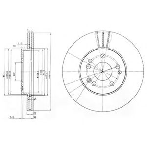 Disc frana MERCEDES E-CLASS (W124) (1993 - 1995) DELPHI BG2345 piesa NOUA