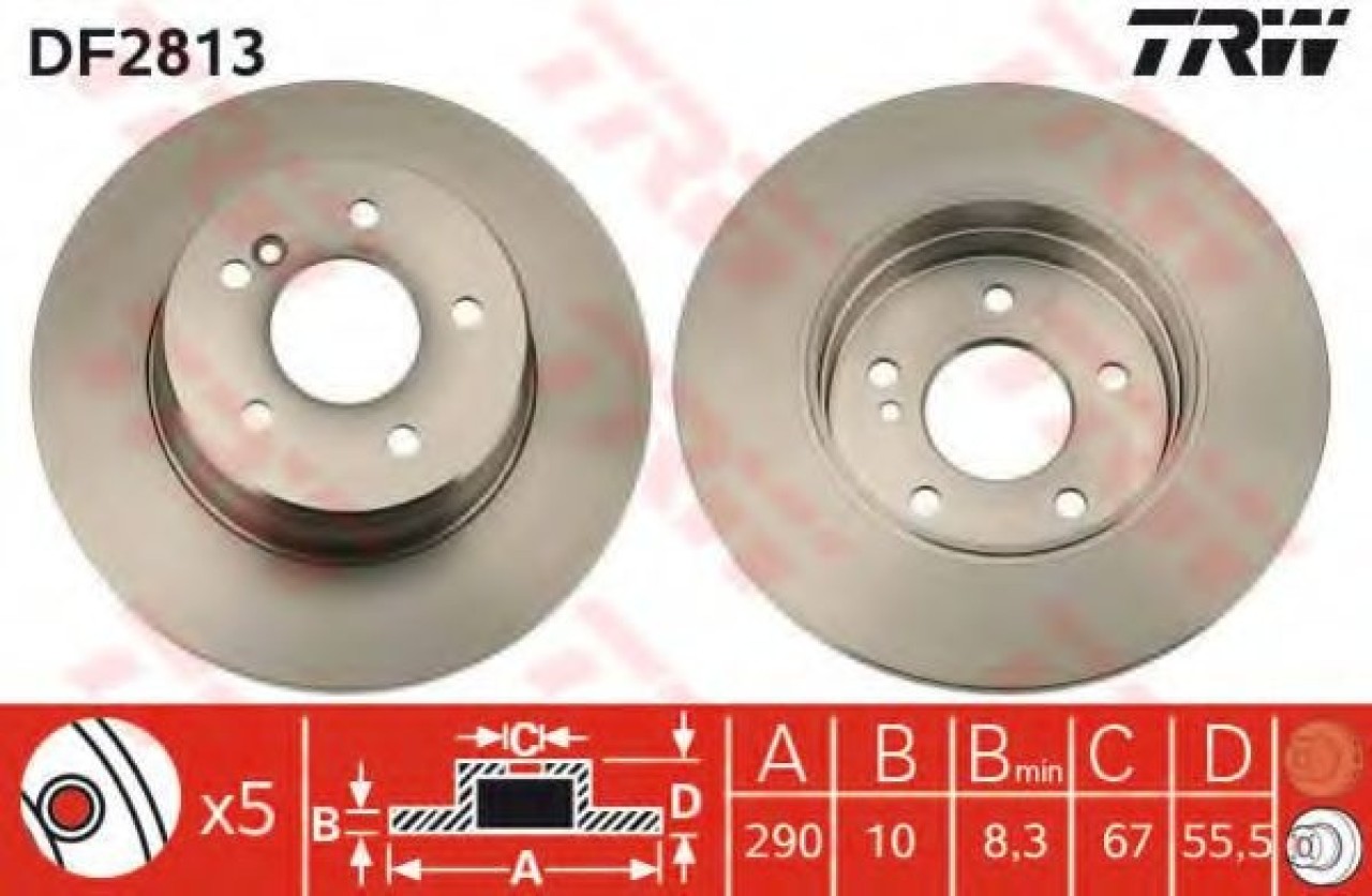 Disc frana MERCEDES E-CLASS (W124) (1993 - 1995) TRW DF2813 piesa NOUA