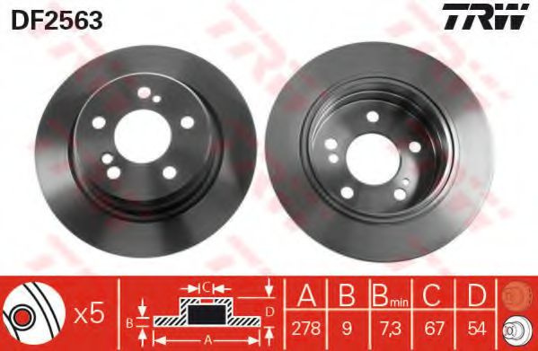 Disc frana MERCEDES E-CLASS (W210) (1995 - 2003) TRW DF2563 piesa NOUA