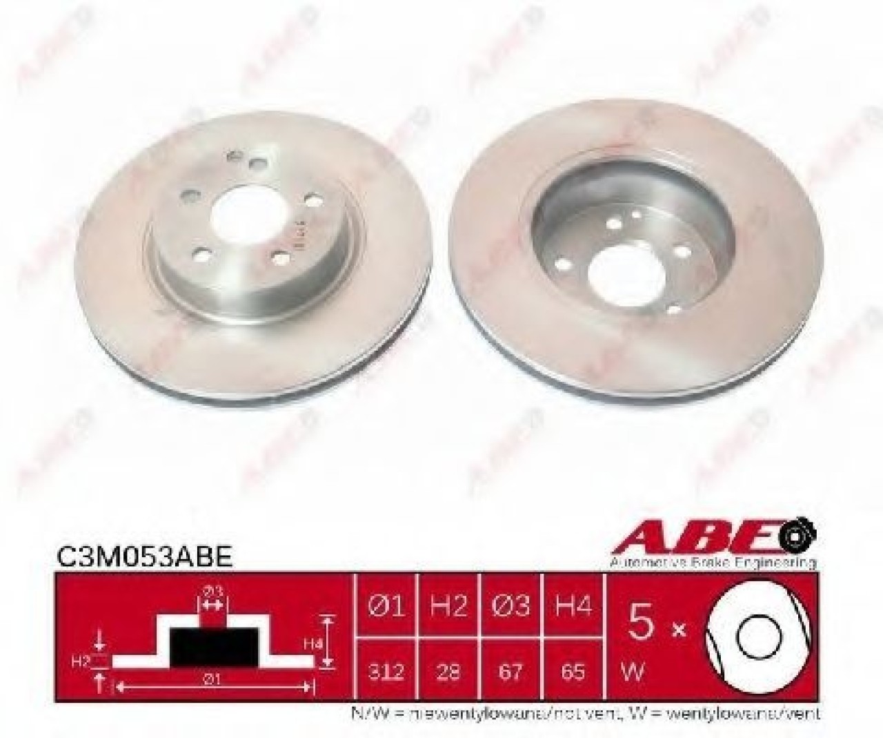 Disc frana MERCEDES E-CLASS (W211) (2002 - 2009) ABE C3M053ABE piesa NOUA