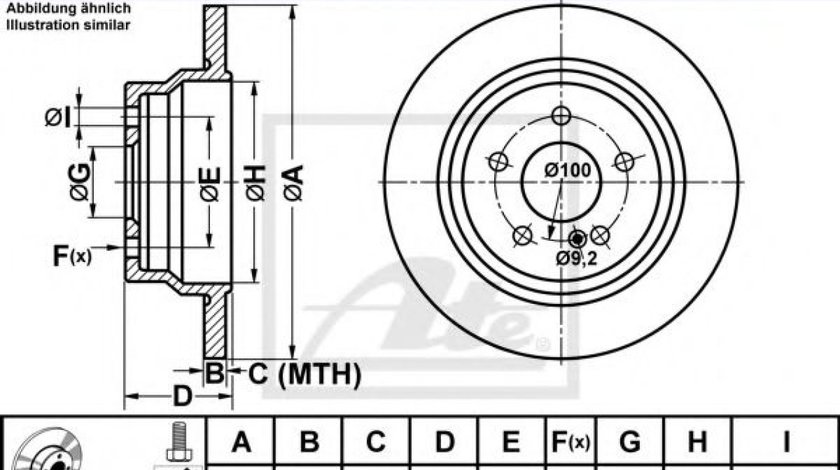 Disc frana MERCEDES E-CLASS (W211) (2002 - 2009) ATE 24.0110-0278.1 piesa NOUA