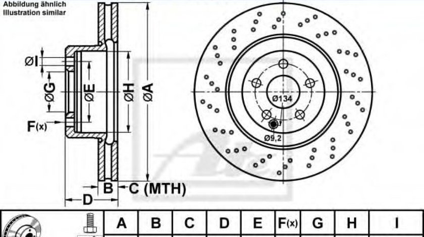 Disc frana MERCEDES E-CLASS (W211) (2002 - 2009) ATE 24.0132-0138.1 piesa NOUA