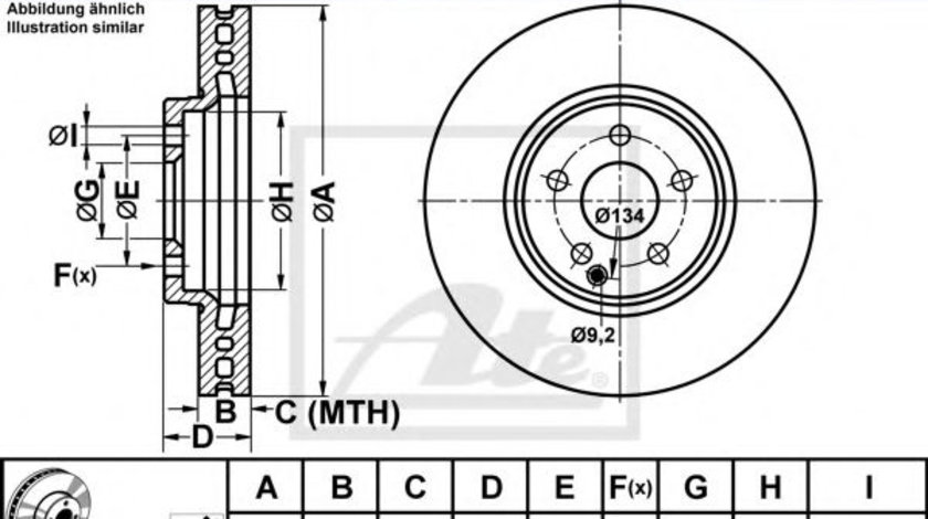 Disc frana MERCEDES E-CLASS (W211) (2002 - 2009) ATE 24.0132-0154.1 piesa NOUA