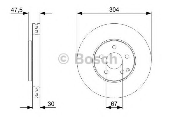 Disc frana MERCEDES E-CLASS (W211) (2002 - 2009) BOSCH 0 986 479 333 piesa NOUA