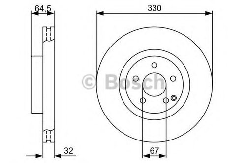 Disc frana MERCEDES E-CLASS (W211) (2002 - 2009) BOSCH 0 986 479 332 piesa NOUA