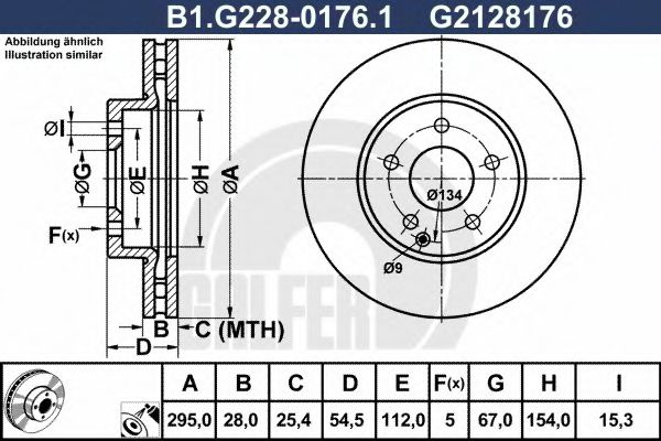 Disc frana MERCEDES E-CLASS (W211) (2002 - 2009) GALFER B1.G228-0176.1 piesa NOUA