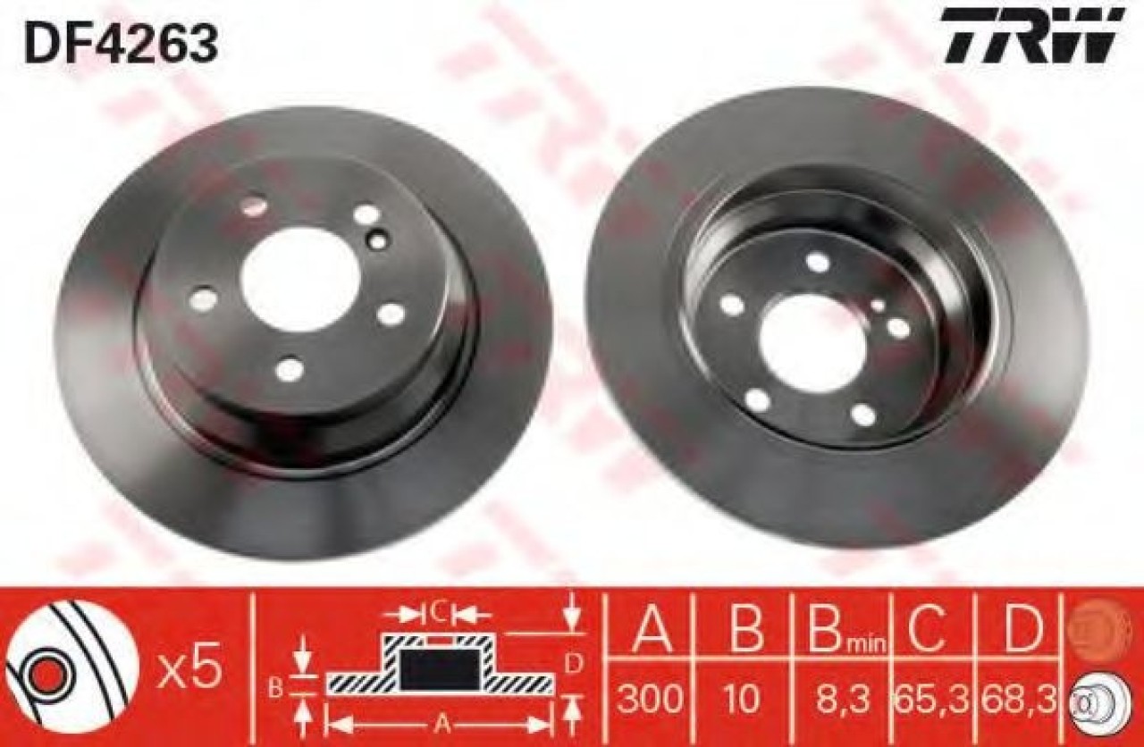 Disc frana MERCEDES E-CLASS (W211) (2002 - 2009) TRW DF4263 piesa NOUA