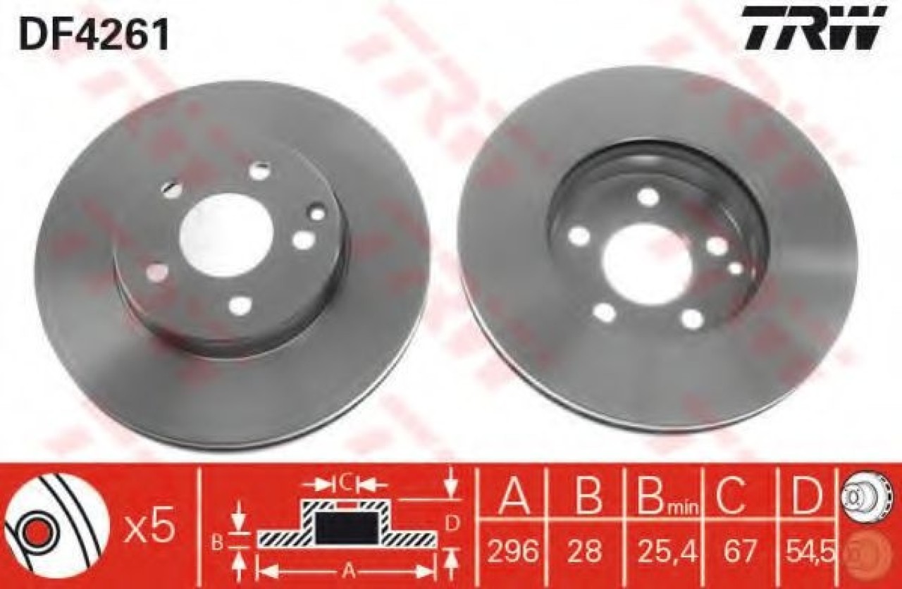 Disc frana MERCEDES E-CLASS (W211) (2002 - 2009) TRW DF4261 piesa NOUA